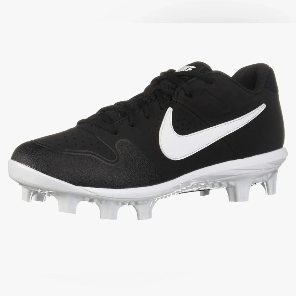 Nike Men's Alpha Huarache Varsity Low MCS Baseball Shoe, Black White